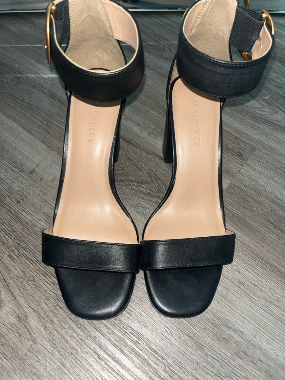 Aerosoles Black Ankle-Strap Block Heel Sandals| ✨ Aerosoles Black Ankle Straps